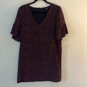 madewell ruffle sleeve shift dress small